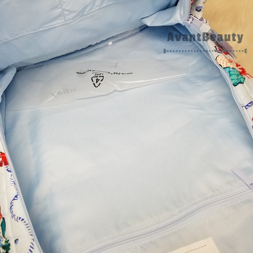 Vera Bradley Large Essential Backpack Anchors Aweigh Lunch Bunch Set Cotton Blue - Picture 5 of 16